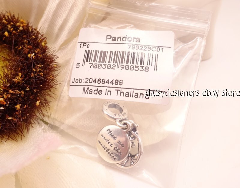 2020 Holiday PANDORA Christmas Mistletoe Dangle Charm 799229c01 Bagtag ...