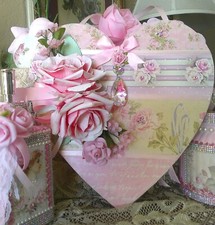 Shabby Chic Victorian Wooden Heart~Custom Pat...