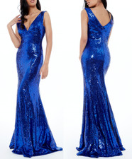Goddiva Sequin Maxi Dress 12 UK Evening Cocktail Wedding Cruise PROM Party 3