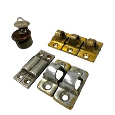 Door Cylinder Lock with Key and Assorted Brackets, 8 Pcs