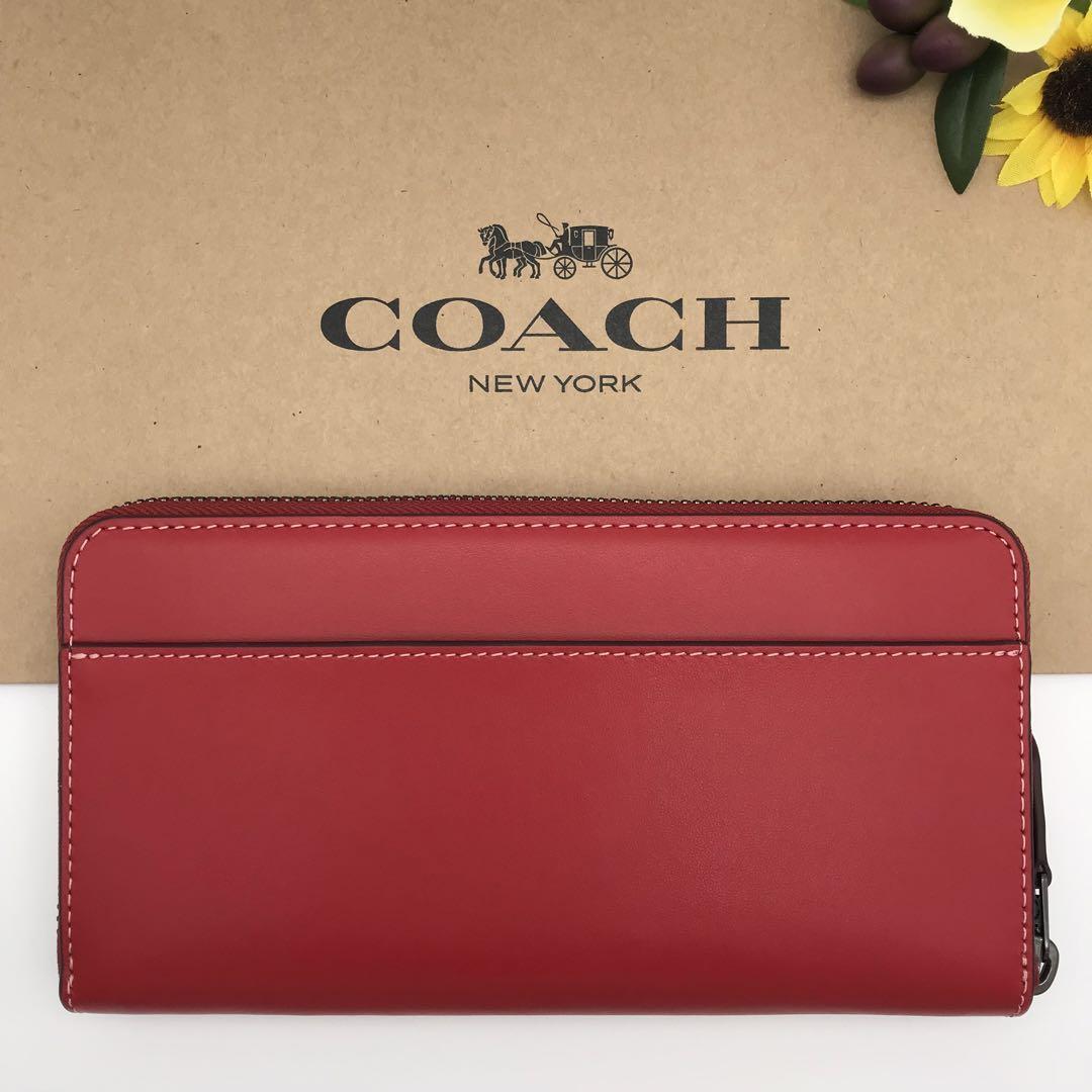 極美品✨Coach Folding Wallet Signature Red ccg93_b4v6q_a0