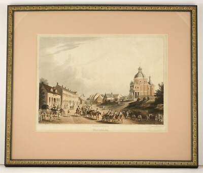 Waterloo Hand-Colored Engraving by R. Bowyer Pall Mall London 1816 Framed