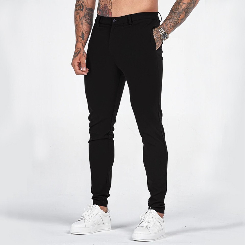 Men's Stretch Skinny Slim Fit Joggers Sweatpants Trousers for Sport