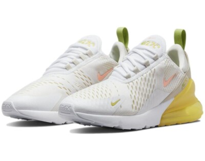 Women's Air Max 270 Shoes White Pink Yellow New Nike Air Max
