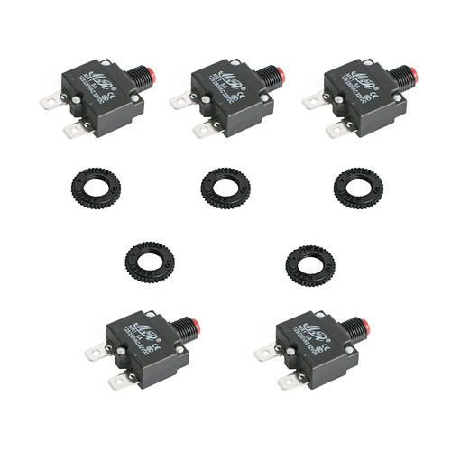 5 Amps Thermal Circuit Breakers Push Button Manual Reset Overload Protector S... - Picture 1 of 4