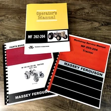 Set Massey Ferguson 202 204 Tractor Service Manual Parts Operators Repair Shop