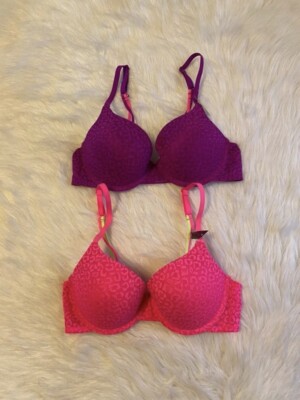 No Boundaries Bra Womens Juniors Size 32D Leopard Push Up Underwire Bundle Of 2