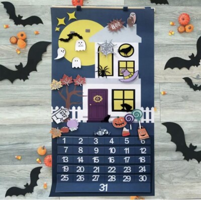 Countdown to Halloween Advent Calendar Holiday Decor Hanging Decoration New