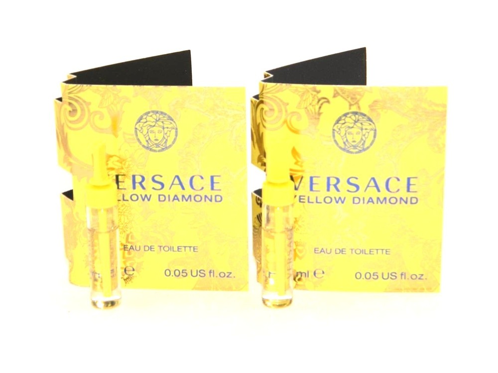 2 x Versace Yellow Diamond EDT Eau de Toilette Women Vial 1.5ml  /.05 fl oz