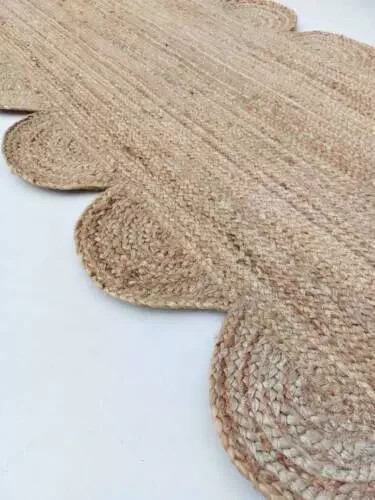 Runner Handmade Jute Braided Rug Carpet Non Slip Organic Rustic Look Runner Rug - Picture 3 of 9
