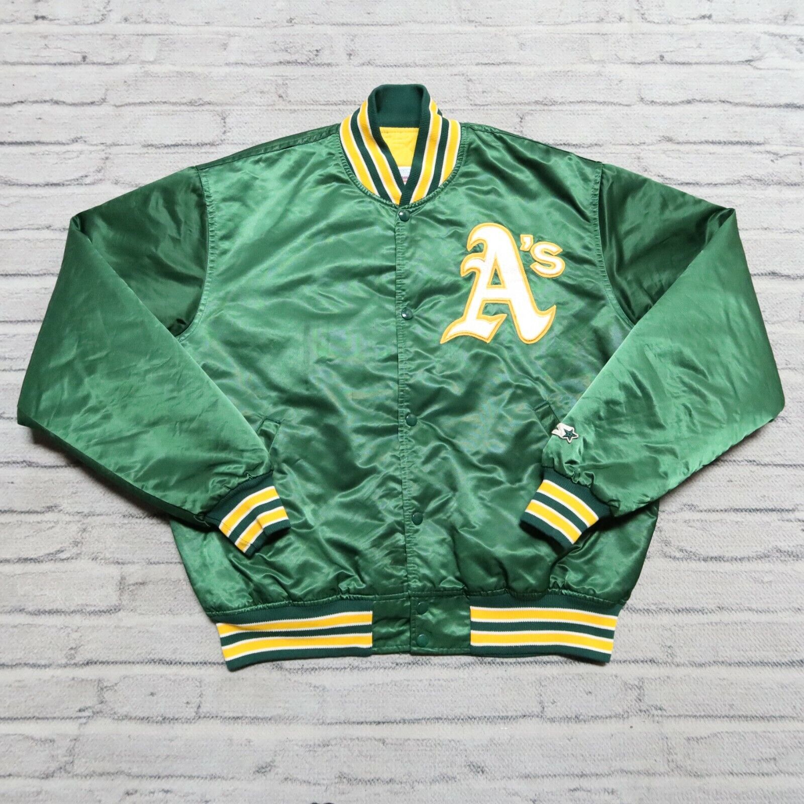 Vintage 90s Oakland Athletics A's Satin Jacket by Starter Size XL Green |  eBay