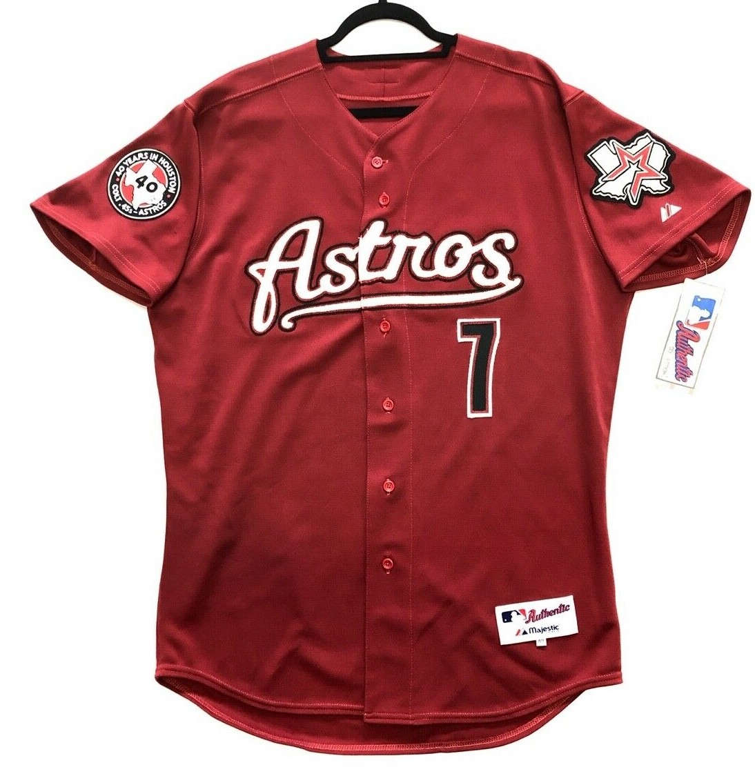 Authentic! Majestic SIZE 52 2XL, HOUSTON ASTROS, CRAIG BIGGIO, ON