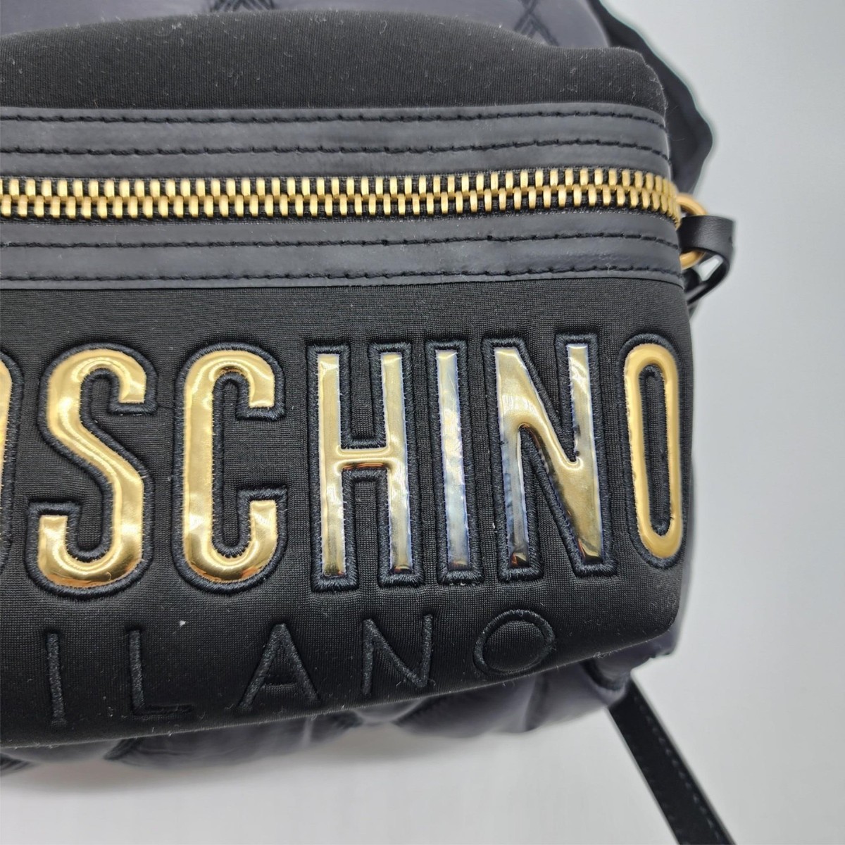 Moschino Quilted Nylon Backpack | Navy | NEW $680 Cordura nylon backpack Medium | Moschino main image 4