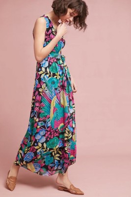 NWT New Anthropologie Boardwalk Maxi Dress By Maeve In Black Motif Size 4 |  eBay