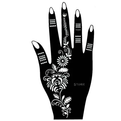 JUSTFOX Henna Tattoo Stencil Hand Right Kina Hand Painting Dövme Mehndi