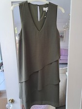 Apricot khaki dress, layered effect sleeveless, UK size 10, BNWT