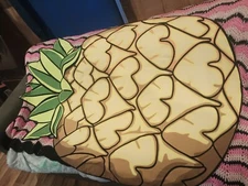 Silver One Pineapple Shaped Large Beach Towel Blanket