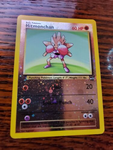 REVERSE HOLO Hitmonchan WOTC meilleure promotion #2 feuille holographique vintage Pokémon - LP - Photo 1 sur 3