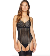 ELSE Black Women's Lolita Bodysuit with Removable Suspenders Size S L70406