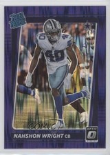 2021 Panini Donruss Optic Rated Rookie Purple Shock Prizm Nahshon Wright 0b3