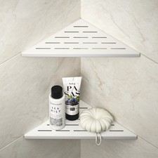 Corner Shower Shelf, 304 Stainless Steel with Slot Design for Bathroom Storag...
