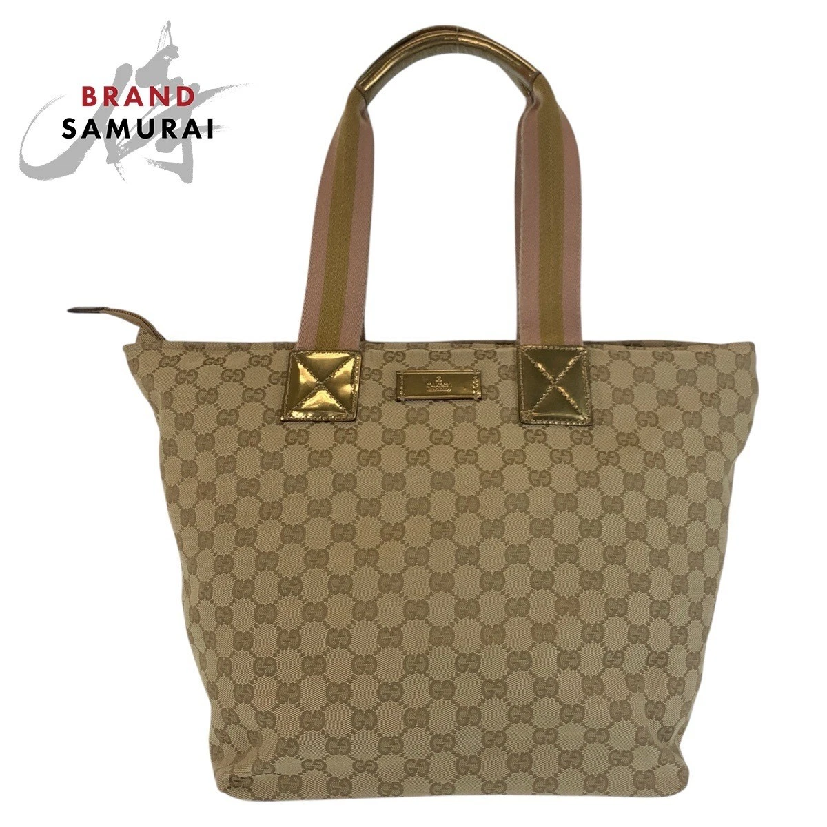 Gucci sac à bandoulière beige or quincaillerie Gg toile 131231 fourre tout 409068