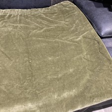 Vintage Olive Green Velvet unlined pair curtains 82”L x 42”W each curtain