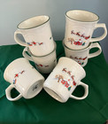 Pfaltzgraff SNOW VILLAGE Large 10 oz Mugs set of 6 circa 1993-2006