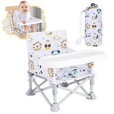 Portable Baby Chair, Folding Booster Seat with Tray for Dining Table Compact ...