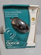 Logitech NEW Large Optical Mouse Black Scroll Wheel