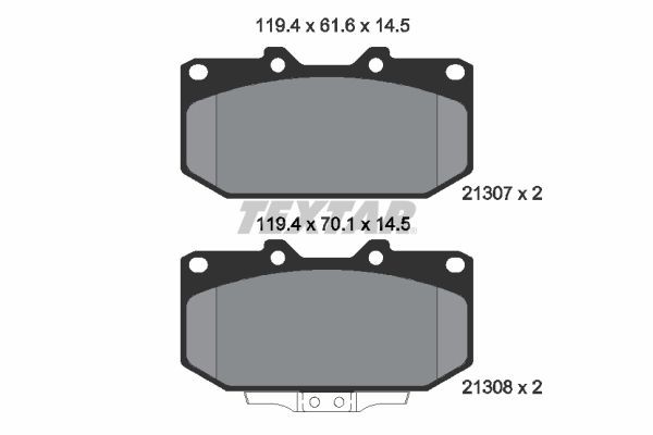 Textar Bremsbelagsatz, Scheibenbremse 2130701 FüR Nissan Subaru-image