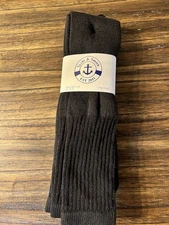 Yacht & Smith Men's Size 10-13 Black Cotton Blend Classic Tube Socks 3 Pairs NWT