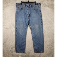 Levis 505 Regular Fit Jeans Mens 38x30 Blue Medium Wash Straight Leg Denim