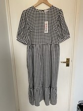 Urban Bliss Black White Houndstooth Dress UK 16 EU 44 New With Tags Flowy