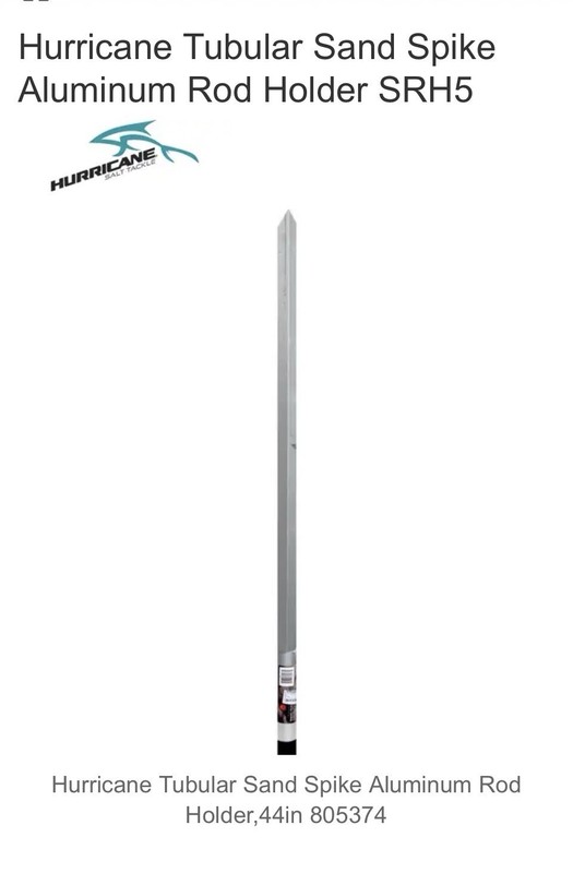 A Pair Of HURRICANE 44” ALUMINUM SAND FISHING ROD HOLDERS, PROTECTIVE ROD SLEEVE