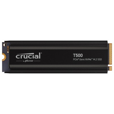 Crucial T500 Kühlkörper 1TB M.2 PCIe 4.0 Micron 3D TLC NAND SSD - NVMe - Schwarz