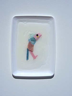 Stephen Neil Gill Original Walking Shaman on Crutches Pop Surreal Folk Art