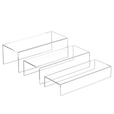 Sezanrpt Clear Riser Display Shelf 3pcs, Desktop Rectangular Acrylic