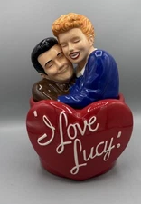 LUCY RICKY COOKIE JAR LUCILLE BALL RED HEART LOVE CERAMIC By WESTLAND CBS TV