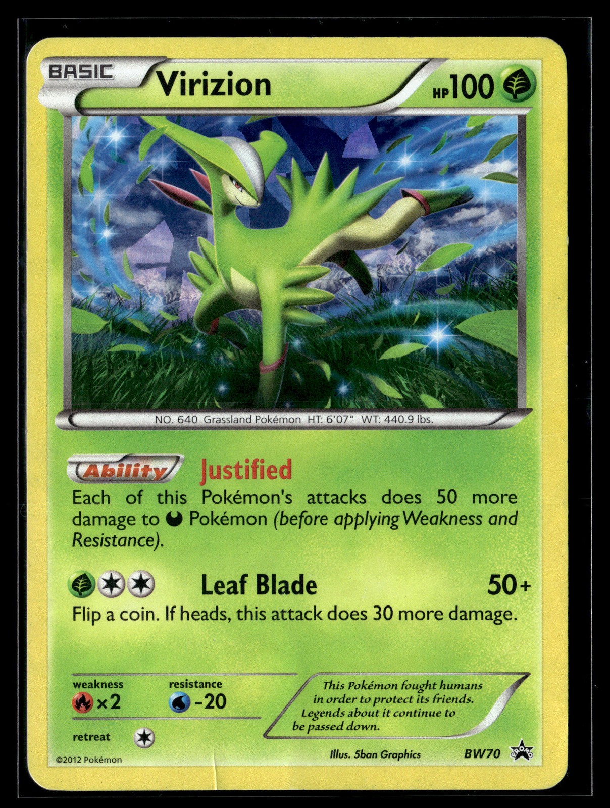Pokemon TCG Black and White Promos #BW70 Virizion Cracked Ice Holo