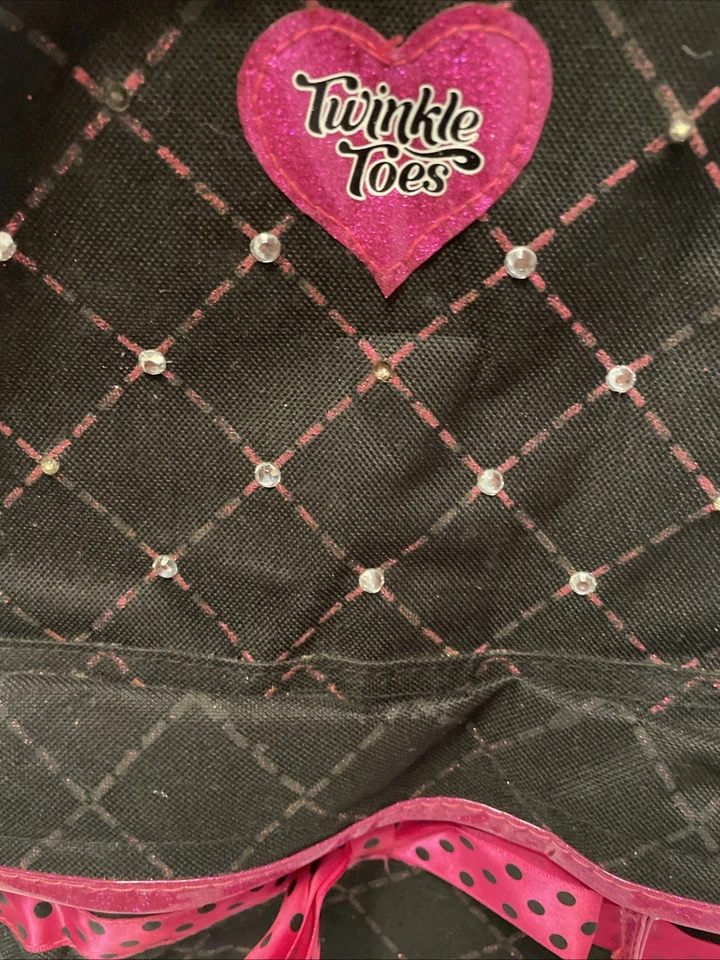 Mochila Twinkle Toes luces parpadeantes negra y rosa. "14"" X 14"" usado" Foto 2 de 4