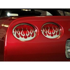 Flame Style Tail Light Grilles for 97-04 Chev...