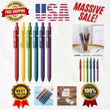 Elegant 6-Pack Retractable Gel Pens - Vintage Barrel, Black Ink, Fine Point