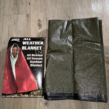 All-Weather Waterproof Outdoor Survival Blanket 5’ X 7’ Green Camping Hiking USA