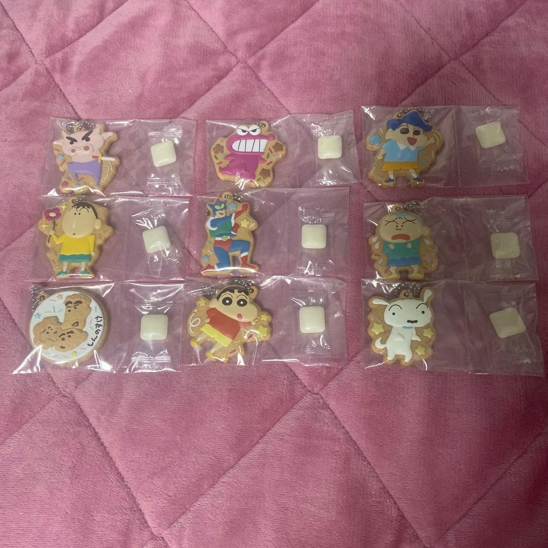 Juego de dijes de galletas Crayon Shinchan 9/10 personajes, semicomp, sin abrir,