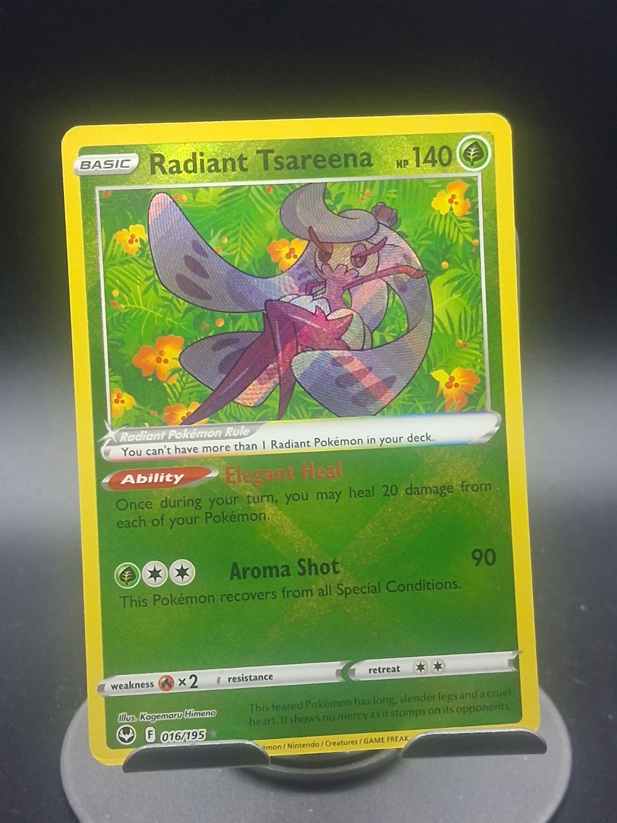 Radiant Tsareena 16/195 Radiant Rare Pokemon Sword & Shield Silver Tempest