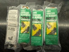 3 Pack Frost King Lawn Chair Webbing 39 Ft  White Polypropylene With 40 Screws