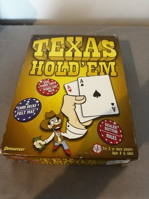 Pressman Texas Hold em komplettes Casino Spiel Set Karten x2 Chips x 200 Matte