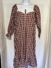 Vintage Victoria Secret Gold Label Plaid Prairie Nightgown Medium Romantic Dress