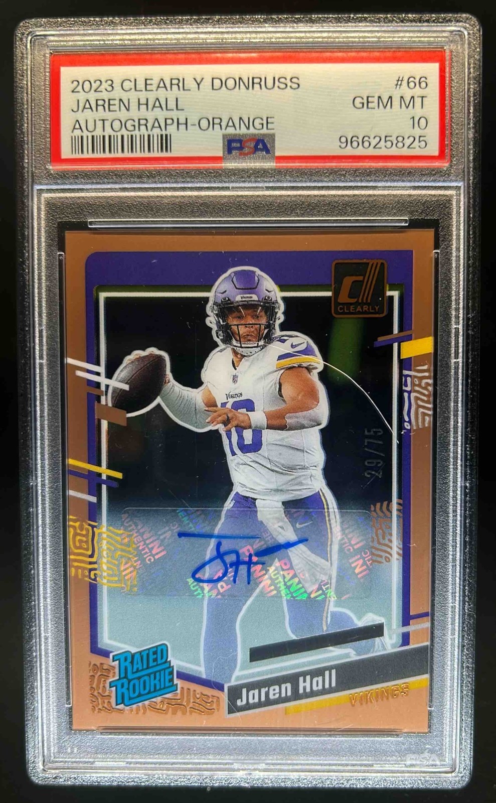 Jaren Hall Panini Clearly Donruss #66 Autograph-Orange